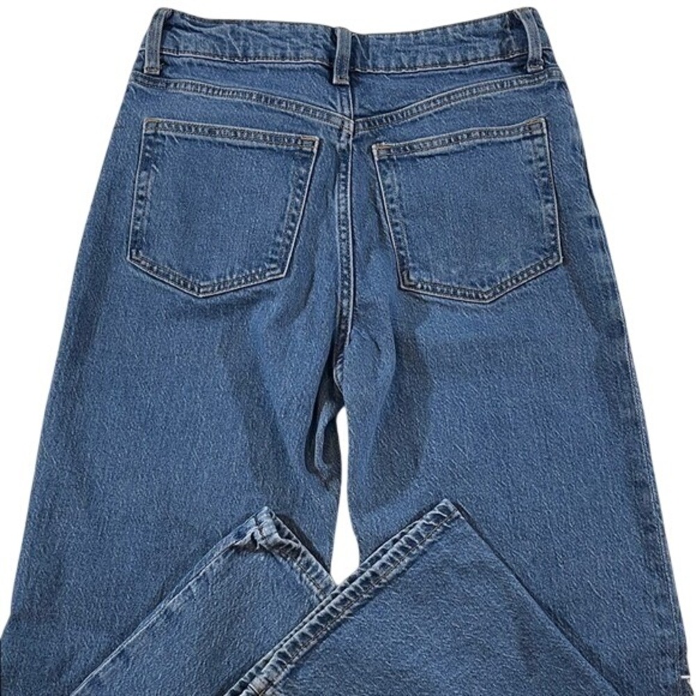 H&M Wide Leg High Rise Jeans Blue Stretch Medium Wash Denim 6 - Picture 5 of 8
